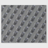 Hand die een grappige zwarte zwarte kat tekent. cadeaupapier (Vlak)