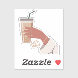 Hand die een kop koffie vasthoudt sticker
