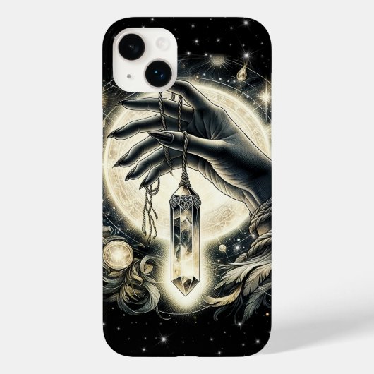 Hand die een kristal vasthoudt onder het maanlicht Case-Mate iPhone case (Achterkant)