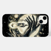 Hand die een kristal vasthoudt onder het maanlicht Case-Mate iPhone case (Achterkant (horizontaal))