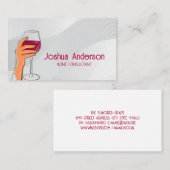 Hand die glas wijn vasthoudt visitekaartje (Voorkant / Achterkant)