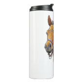 Hand die kleine schattige vogel tekent thermosbeker (Gedraaid links)