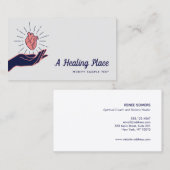 Hand die Menselijk Hart Holistic Geneeskunde houde Visitekaartje (Voorkant / Achterkant)