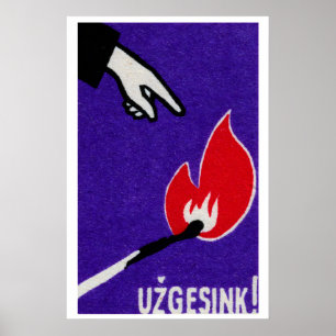Hand die naar vlam wijst Lucifer Art Print