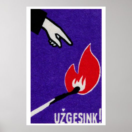 Hand die naar vlam wijst Lucifer Art Print (Voorkant)