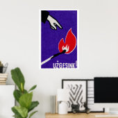 Hand die naar vlam wijst Lucifer Art Print (Thuiskantoor)