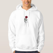 Hand die roos vasthoudt Minimaal kunst heren Hoodie (Voorkant)