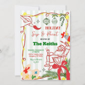 Hand Doodle Christmas Holiday Paint and Sip  Invit Kaart (Voorkant)