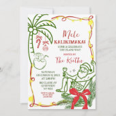 Hand Doodle Hawaiian Christmas Holiday Kaart (Voorkant)