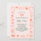 Hand Doodled Whimsical Tea Vrijgezellenfeest Kaart (Voorkant)