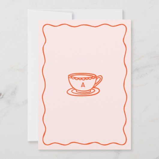 Hand Doodled Whimsical Tea Vrijgezellenfeest Kaart (Achterkant)