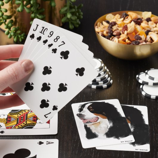 Hand draw Bernese moundog Pokerkaarten (Insitu)