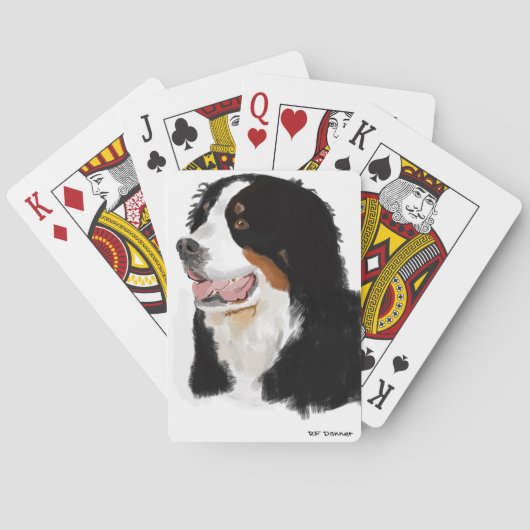 Hand draw Bernese moundog Pokerkaarten (Achterkant)