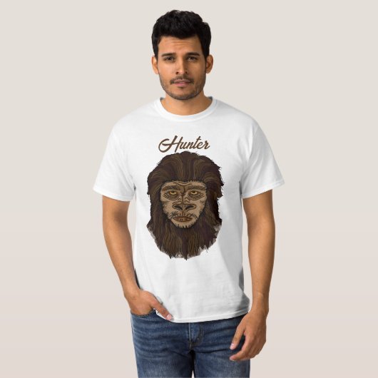 Hand draw Bigfoot Sasquatch Swamp Apple Hunter T-shirt (Voorkant volledig)