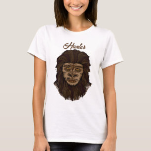 Hand draw Bigfoot Sasquatch Swamp Apple Hunter T-shirt
