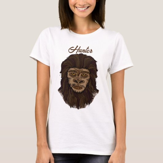 Hand draw Bigfoot Sasquatch Swamp Apple Hunter T-shirt (Voorkant)