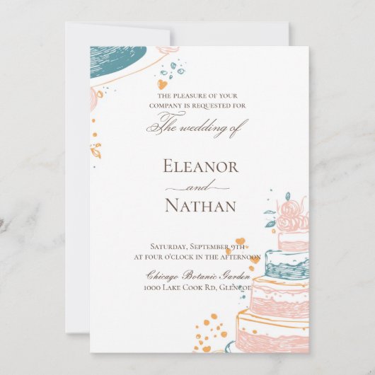 hand draw bruiloft Ik verfijnd Kaart (Voorkant)