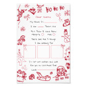Hand Draw Doodle letter for Santa Foto Afdruk (Voorkant)