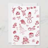 Hand Draw Doodle letter voor Santa, Santa Kaart (Achterkant)