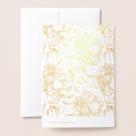 Hand Draw Floral | VALENTIJNSDAG | Reëel Folie Kaarten (Met envelop)