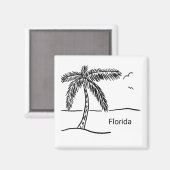 Hand draw Florida strand magnet (Voorkant / Achterkant)