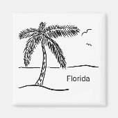 Hand draw Florida strand magnet (Voorkant)