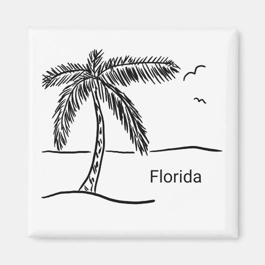 Hand draw Florida strand magnet (Voorkant)
