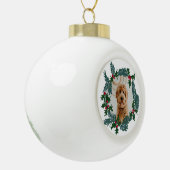 Hand-draw kerstkrans, aanpasbare foto keramische bal ornament (Links)