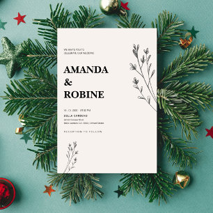 Hand Draw Minimalist Wedding Kaart