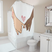 Hand draw pinky zweer belofte concept douchegordijn (In situ)