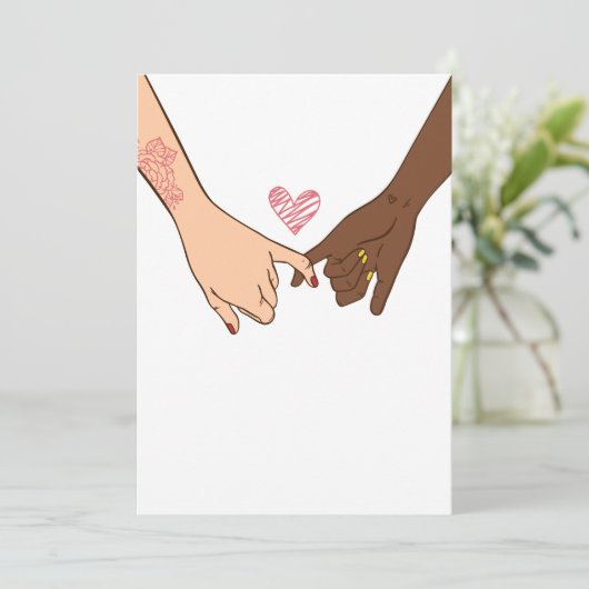 Hand draw pinky zweer belofte concept feestdagenkaart (Staand voorkant)