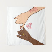 Hand draw pinky zweer belofte concept wandkleed (Voorkant (horizontaal))