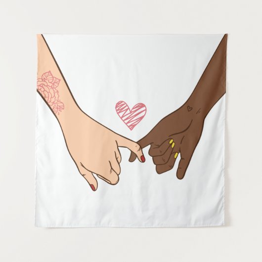 Hand draw pinky zweer belofte concept wandkleed (Voorkant)