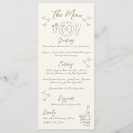 Hand Draw Quirky Whimsical Wedding Menu