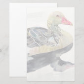 Hand Draw Watercolor Bird, Duck Briefpapier (Voorkant / Achterkant)