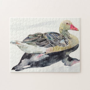 Hand Draw Waterverf Bird, Duck Legpuzzel
