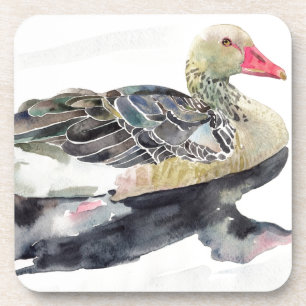 Hand Draw Waterverf Bird, Duck Onderzetter