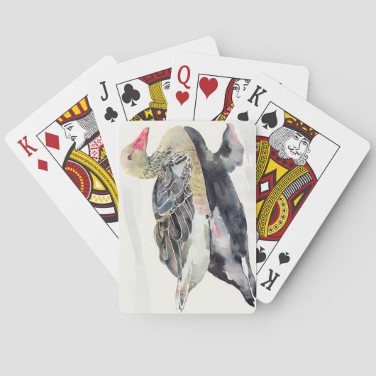 Hand Draw Waterverf Bird, Duck Speelkaarten (Achterkant)