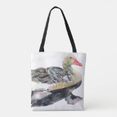 Hand Draw Waterverf Bird, Duck Tote Bag (Achterkant)