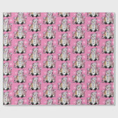 Hand draw Whimsical Snowman Kerstmis Cadeaupapier (Vlak)