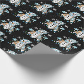 Hand draw Whimsical Snowman Kerstmis Cadeaupapier (Hoek)