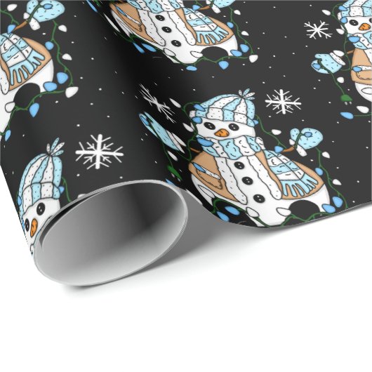 Hand draw Whimsical Snowman Kerstmis Cadeaupapier