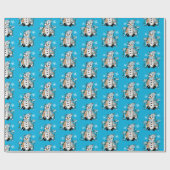 Hand draw Whimsical Snowman Kerstmis Cadeaupapier (Vlak)