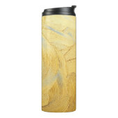 Hand drawing paint gold brush stroke  thermosbeker (Gedraaid links)