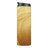 Hand drawing paint gold brush stroke  thermosbeker (Geroteerd rechts)