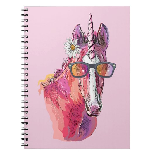 Hand drawing pink Unicorn Notitieboek (Voorkant)