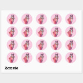 Hand drawing pink Unicorn Ronde Sticker (Vel)