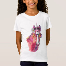 Hand drawing pink Unicorn T-shirt