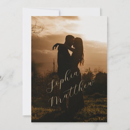 Hand Drawing  Wedding Photo Save The Date (Achterkant)