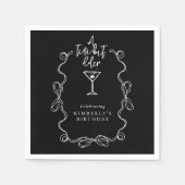 Hand Drawn A Tiny Bit Older Black Birthday Party  Servet (Voorkant)